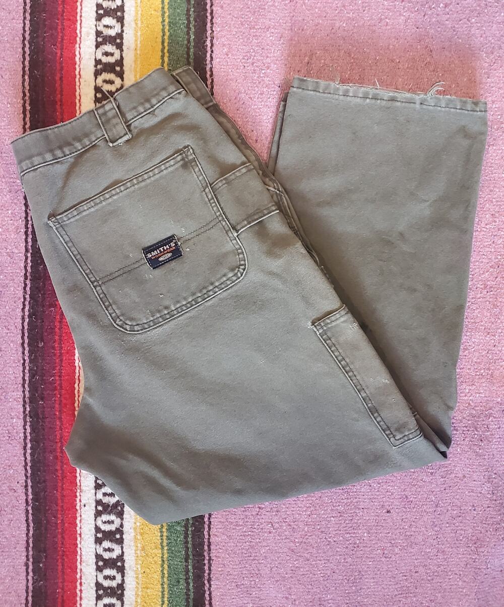 Distressed Smith's Workwear Cargo Pants Brown 35